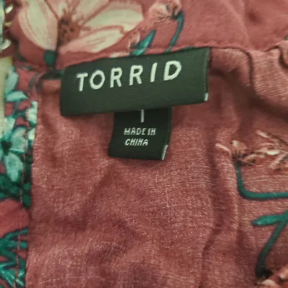 Torrid Floral Ruffle Blouse - Magenta - Picture 5 of 5